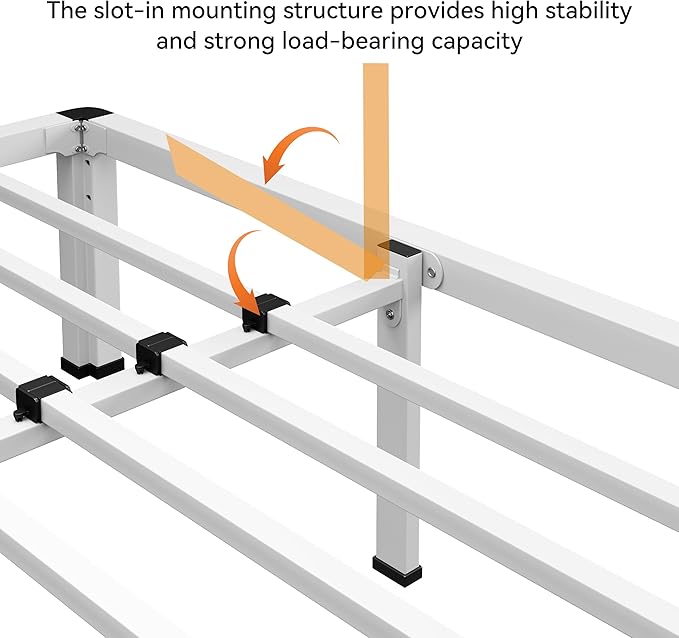 NKZ Full Platform Bed Frame, 20 Inch Metal Bed Frame with Storage Space, No Box Spring Needed, Easy Assembly, Noise Free, 3,500 lbs Heavy Duty Steel Slats Support