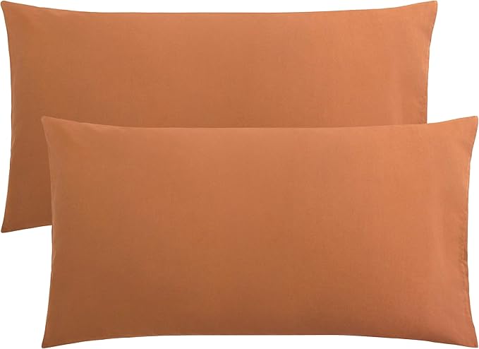 FLXXIE King Pillow Cases Set of 2, Soft Microfiber Pillow Covers with Envelope Closure, Wrinkle, Fade and Stain Resistant Pillowcases, 20x36, Tan