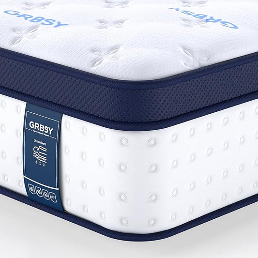 12 Inch Twin XL Mattress, 7-Zoned Support Hybrid Twin XL Size Mattress in A Box with Cooling Gel Memory Foam & Pocket Coils for Back Pain Relief, Assembled in USA, Motion Isolation, Medium Firm