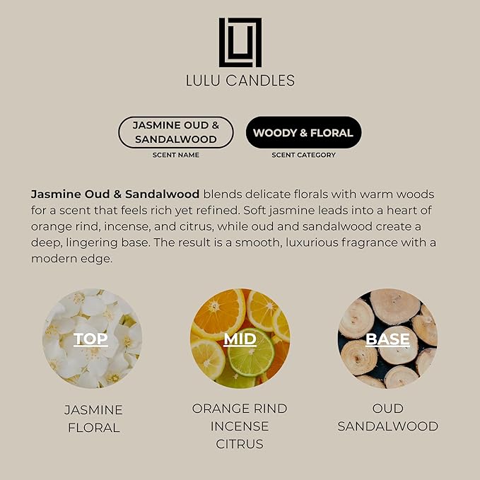 Aroma by Lulu - Jasmine, Oud & Sandalwood - Luxury Fragrance Oil for Waterless Cold Air Diffusers - Aromatherapy Fragrance Oil Blend for The Home or Office