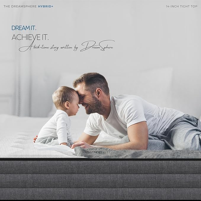 DreamSphere 14-inch King Hybrid Mattress, Medium Firm Gel Memory Foam Mattress, CertiPUR-US Certified, Therapeutic Medium Firm, 76x80x14