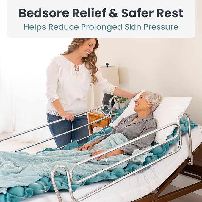 Pelegon Alternating Air Pressure Mattress Pad – Hospital Bed Mattress Topper for Bedridden Patients, Pressure Relief Mattress Topper to Reduce Bed Sores, Whisper-Quiet Pump, Medical-Grade Support