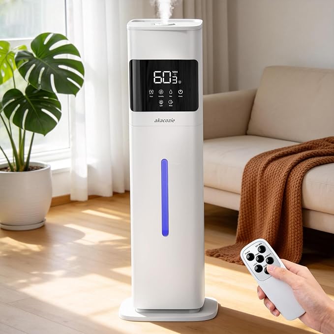 Humidifier Large Room, 2.1Gal/8L Cool Mist Humidifiers for Bedroom 500 sq ft, Humidifiers for Home with Essential Oil Diffuser, Top Fill Quiet Humidifier for Baby Nursery Office Plants, White