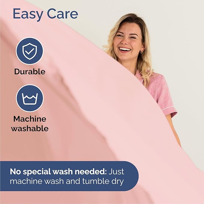 Cal King Size 4 Piece Sheet Set - Comfy Breathable & Cooling Sheets - Hotel Luxury Bed Sheets for Women & Men - Deep Pockets, Easy-Fit, Soft & Wrinkle Free Sheets - Baby Pink Oeko-Tex Bed Sheet Set