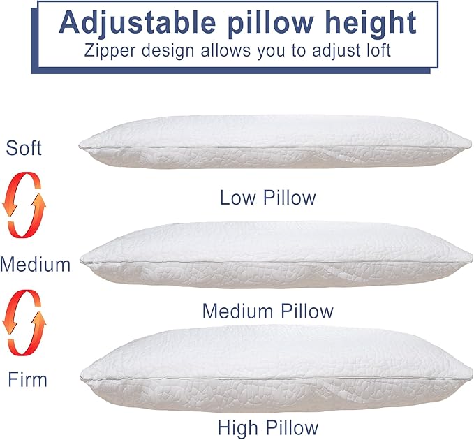 DWCN Adjustable Body Pillow for Adults - 20x60 Inch Shredded Memory Foam Body Pillow with Removable & Washable Pillowcase, Full Body Support for Side Sleepers, Pregnancy & Pain Relief