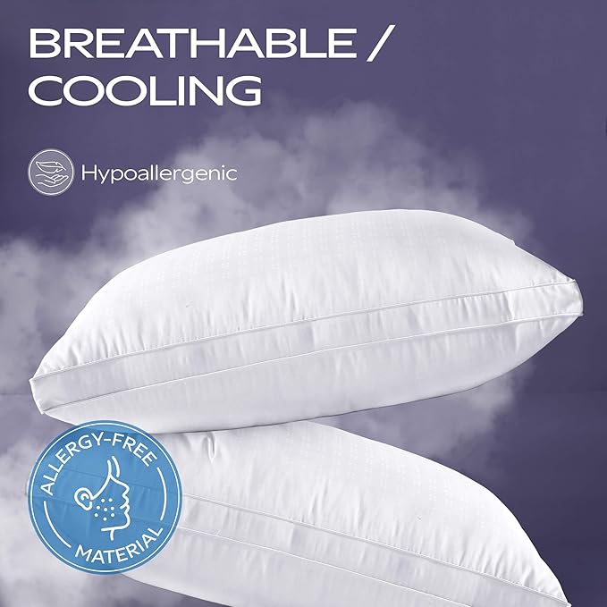 Maxi Deluxe Standard Size Bed Pillow – Ultra Soft & Comfortable – Versatile for Side, Back & Stomach Sleepers – 300TC Cotton Top – Single Pack – (Standard Size Pillow is 20 x 26)