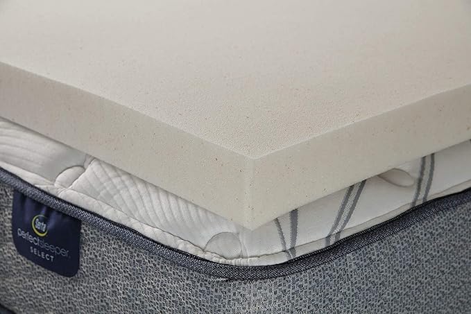 Serta CopperGel Cooling, Pressure-Relieving Memory Foam Mattress Topper, 3 Inch, Queen