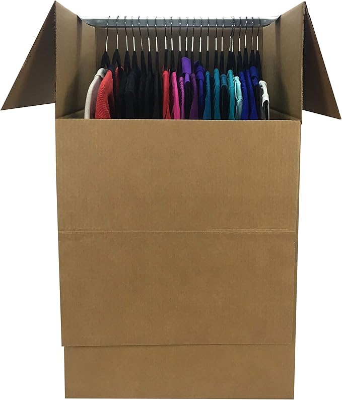 UBOXES Space Saving Wardrobe Moving Boxes 20 x 20 x 34 Inches Moving Boxes, 1-Pack, Kraft/Corrugated (BOXMINIWAR01)