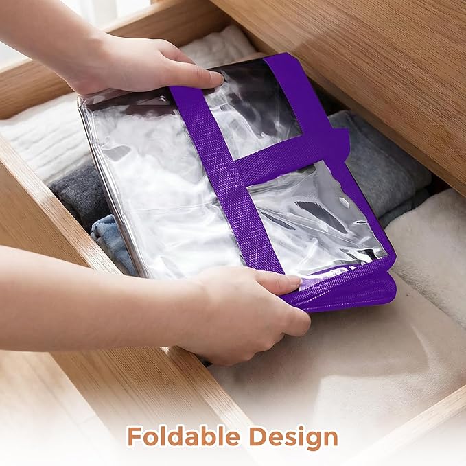 4 Pack Clear Zippered Storage Bags for Clothes, Closet Organizers and Storage Vinyl Bag for Bedding, Linen, Blankets, Comforters, Clothes & Toys Multi Purpose & Space Saver PVC Organizers