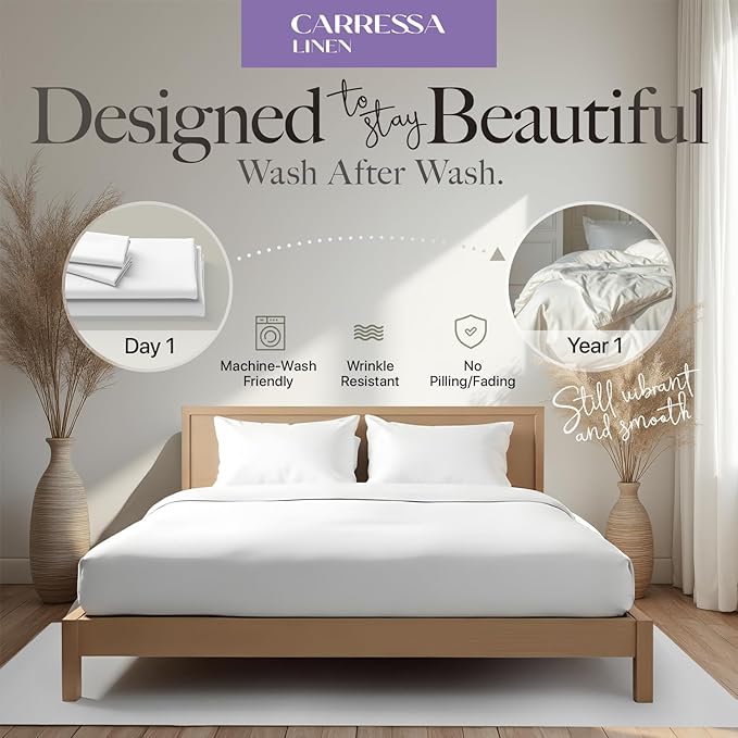 Carressa Linen 100% Egyptian Cotton Twin Sheets Set - 600 Series Hydrangeas Collection Egyptian Cotton Luxury Twin Sheets (3 PC, Burgundy), 16" Deep Pocket, Soft, Cooling, Sateen Weave Bedding