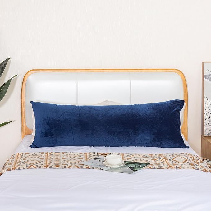 1 MIDDLE ONE Body Pillow, Memory Foam Body Pillows for Adults Sleeping, Long Pillow for Bed, Big Large Firm Full Body Pillow for Side Sleeper, 20x54 Inch, Navy Blue