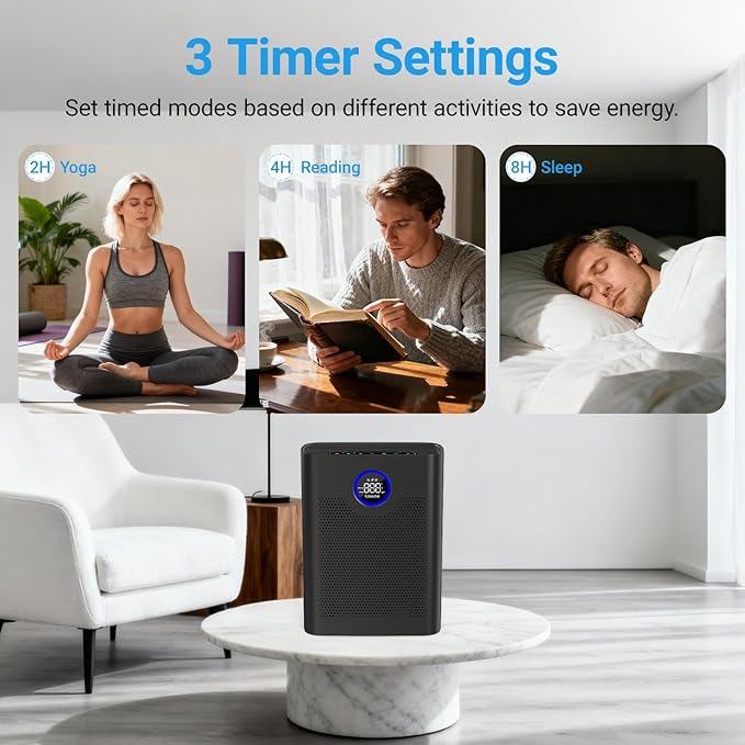 Air Purifiers for Home Large Room Up to 2216 Ft², Cobectal Pet Air Cleaner with 3-in-1 Filter, PM2.5 Air Quality Sensor, Aroma Function, Room Air Purifier for Home, Office, RVs, Black