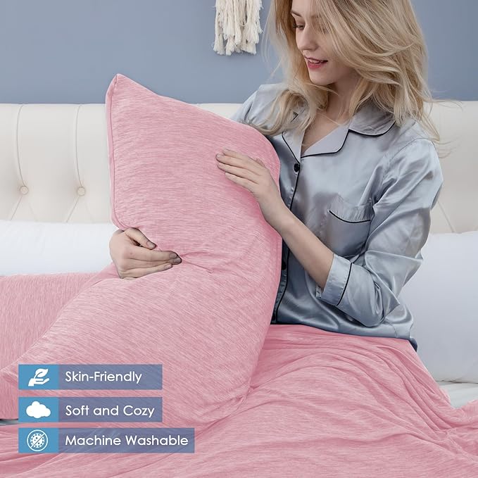 CHOSHOME Cooling Pillow Cases Zipper Pillow Covers Q-Max > 0.45 Zippered Pillowcases for Hot Sleepers, Soft, Breathable, Skin-Friendly, 4 Pack (King, 20"x36", Pink)