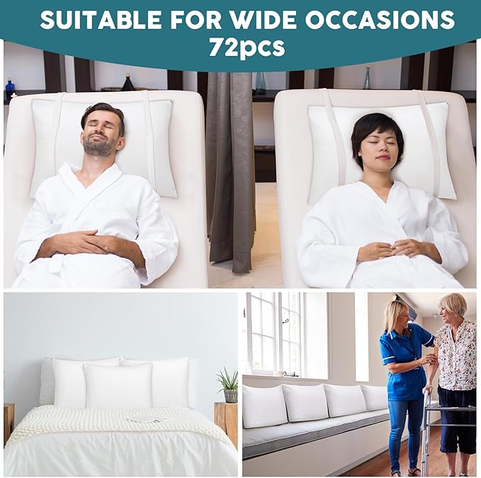 Shimeyao 12 Pcs 20 x 26 Inch Zippered Pillow Protectors Bulk, Standard Size Bedding Pillow Cases, Soft Breathable Cotton Sateen Dust Protection Covers White Protectors for Home Hotel Rental