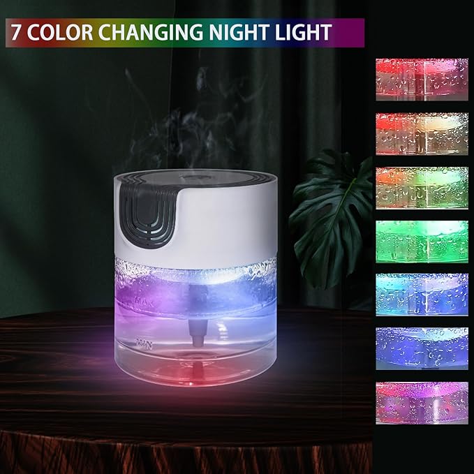 Water Air Purifier for Home, Office，Water Based Air Purifier ，Air Washer Humidifier ，Freshener for Smoke and Pet Odors，Essential Oil Aroma Diffuser with LED Night Light