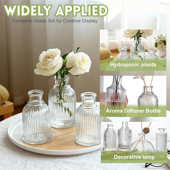 100ml 3.4oz Glass Diffuser Bottle Empty Essential Oil Aromatherapy Jar Refillable Fragrance Container for Home Office Decor Crafts