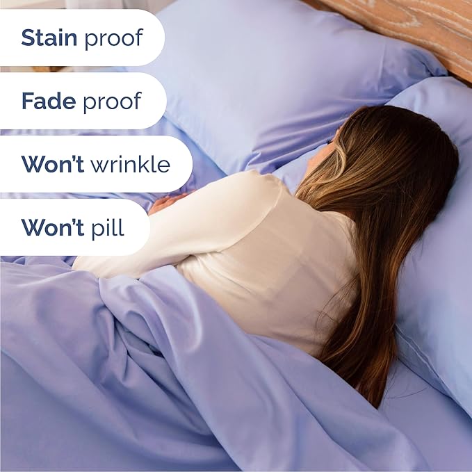 Queen Size 4 Piece Sheet Set - Comfy Breathable & Cooling Sheets - Hotel Luxury Bed Sheets for Women & Men - Deep Pockets, Easy-Fit, Extra Soft & Wrinkle Free Sheets - Lavender Oeko-Tex Bed Sheet Set