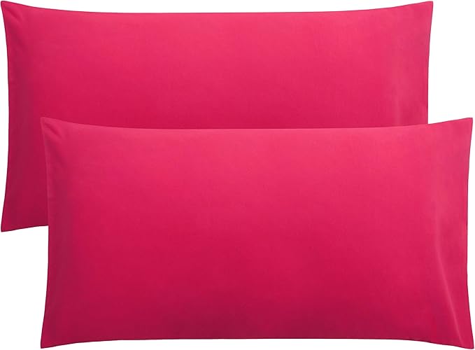 FLXXIE King Pillow Cases Set of 2, Soft Microfiber Pillow Covers with Envelope Closure, Wrinkle, Fade and Stain Resistant Pillowcases, 20x36, Magenta