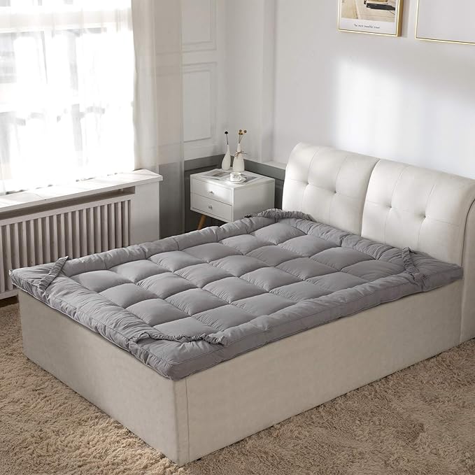 Plush Extra Thick Twin Mattress Topper, Soft & Cooling Pillow Top Bed Topper for Back Pain with 300TC Cotton Cover, Overfilled Mattress Pad Cover for Back Pain, Fit to 6”-22” Mattress.