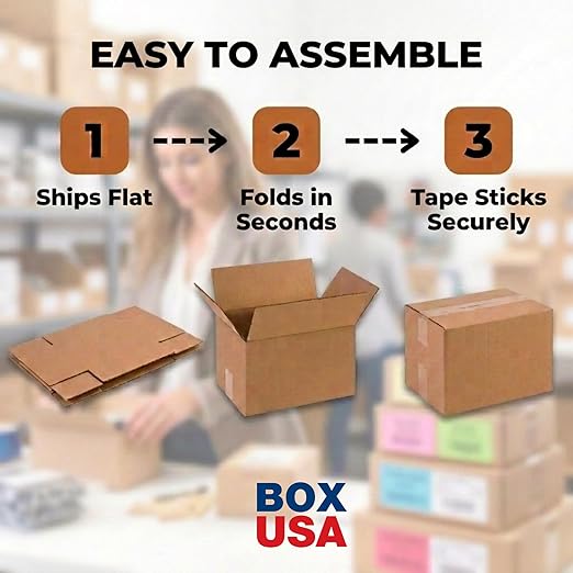 BOX USA Moving Boxes Medium 18"L x 14"W x 12"H 10-Pack - Corrugated Cardboard Box for Shipping, Mailing, Packing, Packaging and Storage