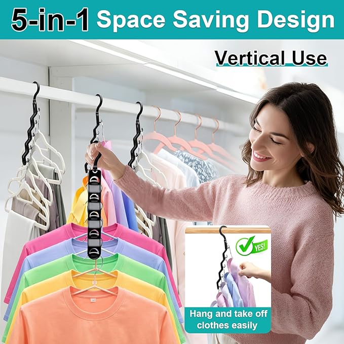 Closet Organizers and Storage,Upgraded Organization and Storage Clothes Hanger,12 Pack College Dorm Room Essentials,Sturdy Closet Organizer Home Essentials Space Saving Hangers for Thick Clothe
