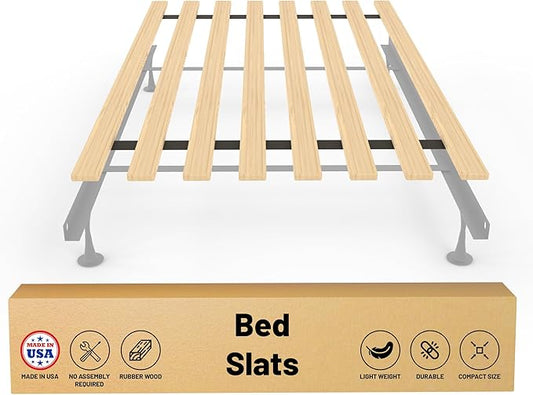 Greaton, 0.68-Inch Heavy Duty Vertical Wooden Bunkie Board/Bed Slats, Full, Beige