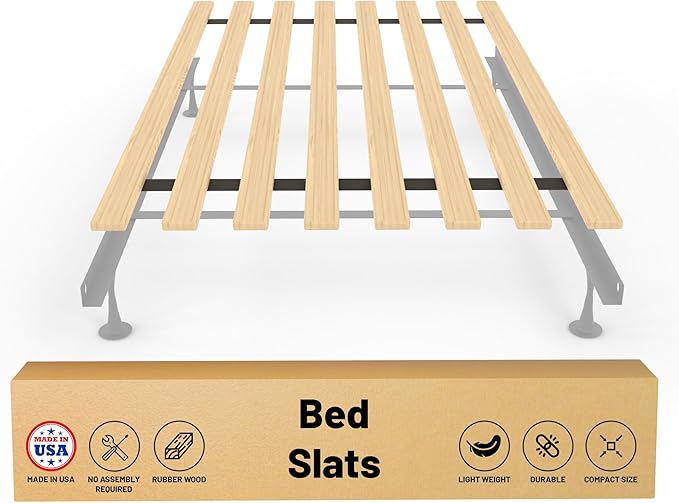 Greaton, 0.68-Inch Heavy Duty Vertical Wooden Bunkie Board/Bed Slats, Twin, Beige