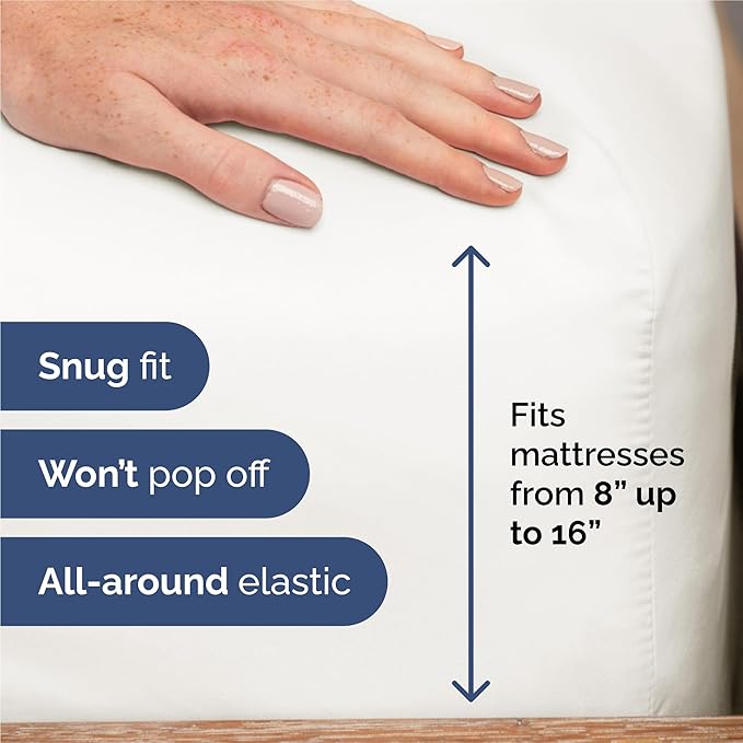 Split King 7 Piece Sheet Set - Comfy, Breathable & Cooling - Soft Hotel Luxury Bedding for Women, Men, Kids, Teens & Children - 1 Flat & 2 Fitted Sheets & 4 Pillowcases w/ Deep Pockets - Antique White