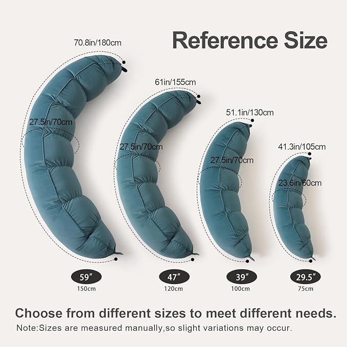 Peallow(Pat. Pend) – Long Round Body Pillow for Adults, Bolster Pillow for Sleeping, Soft and Supportive Pillow for Sleeping & Lumbar Support (Slate Blue,39")