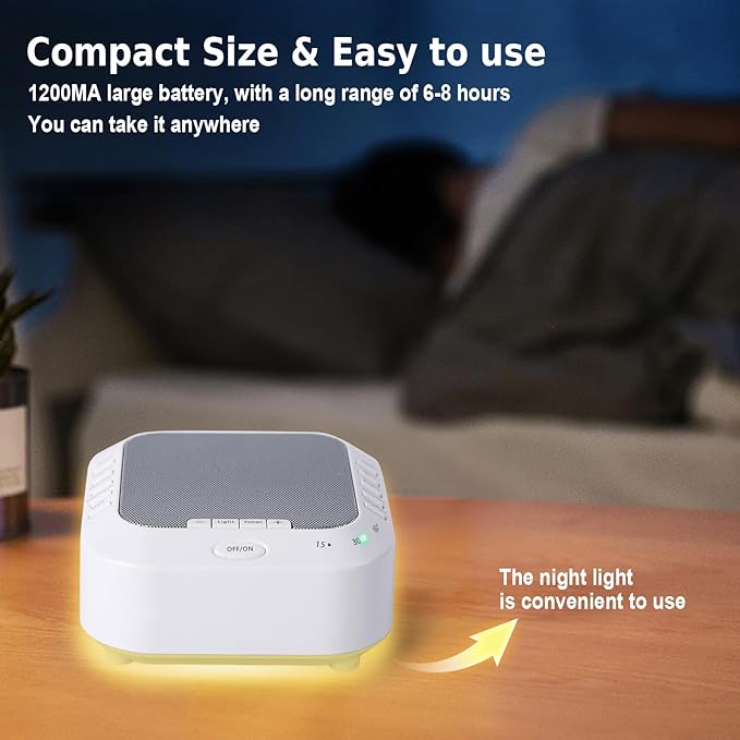 Noise Sound Machine with 28 Soothing Sounds Night Light White Noise Machine for Adults Baby Kids Sleep Machines Multi Button Quick Control Levels 3 Timers for Home Office Travel