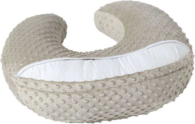Baby Nursing Pillow and Body Positioner with Premium Slipcover for Breastfeeding for Baby Boys and Girls, Feeding Pillow with Breathable Comfortable Pillowcase (Tidal Foam)