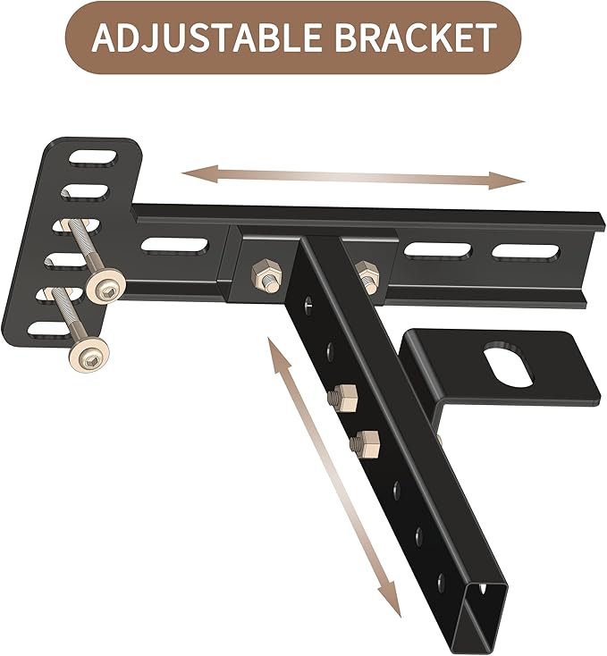 Headboard Brackets for Metal Bed Frame, Adjustable Universal Brackets for Headboard with Footboard Extension Fit Twin Full Queen King 2 Pack Matte Black