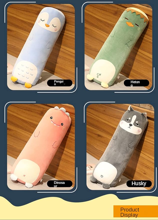 Long Plush Cute Body Pillows 27" Cuddle Stuffed Animal Shaped Bed Body Pillows Soft Cotton Plushies Doll Toy Gifts (River Boy, 27 Inch)