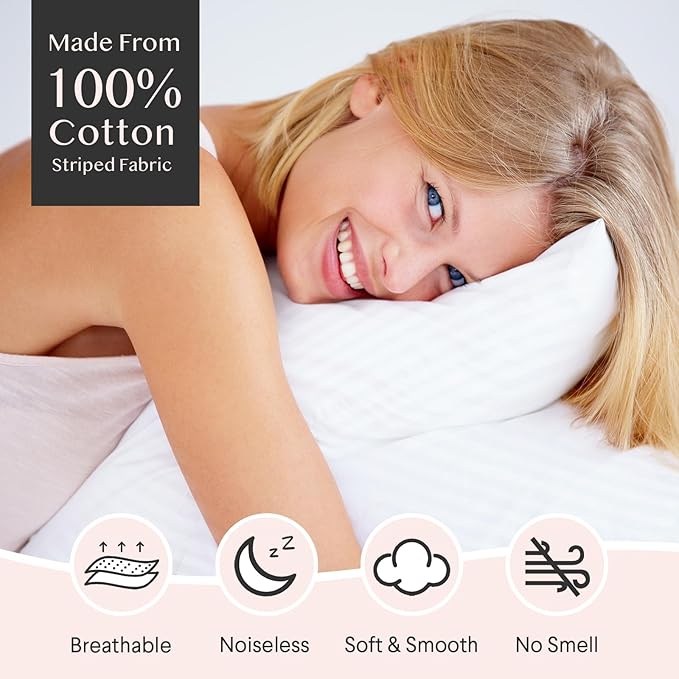 FAUNNA 600TC 100% Cotton Pillow Protectors, King Size (20x36), 2 Pack, Oeko-TEX Certified, Hotel Grade Pillow Cover with Silent Zipper, Zip Up Pillow Cases, White