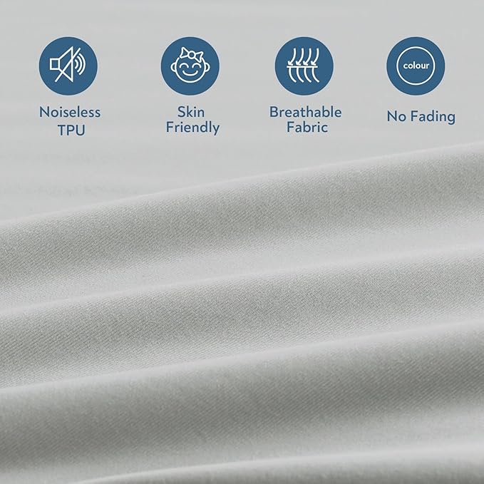 Magik & Kover Twin Mattress Protector Waterproof Cover 2 Pack, Waterproof Bed Twin Fitted Sheet Only, Machine Washable Deep Pocket Single Size Mattress Cover for Kids with Elastic Rubber Band, Grey