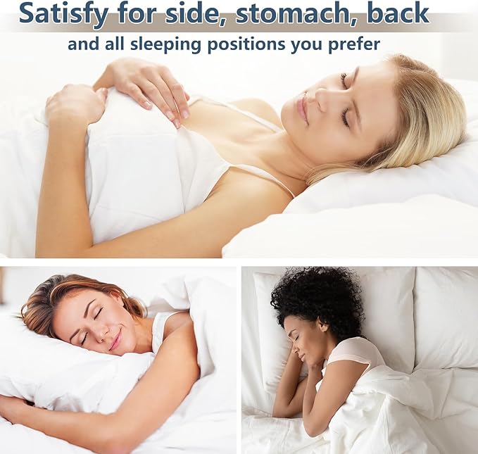 CozyLux Soft Supportive Bed Pillows for Side and Back Sleepers, Oeko-Tex Certified Down Alternative Filling, Hotel Quality Fluffy Sleeping Pillow, White, Standard - 18" x 26", 1 Pack