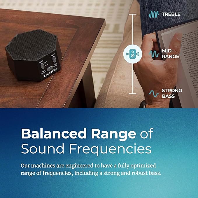Adaptive Sound Technologies LectroFan Classic - Global Power Edition - Soothing Sound Machine for Sleep - Built-in Sleep Timer - Compact Design - Relaxation Support - Black