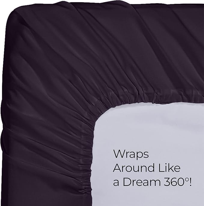 Utopia Bedding Twin Fitted Sheet - Bottom Sheet - Deep Pocket - Soft Microfiber -Shrinkage and Fade Resistant-Easy Care -1 Fitted Sheet Only (Purple)