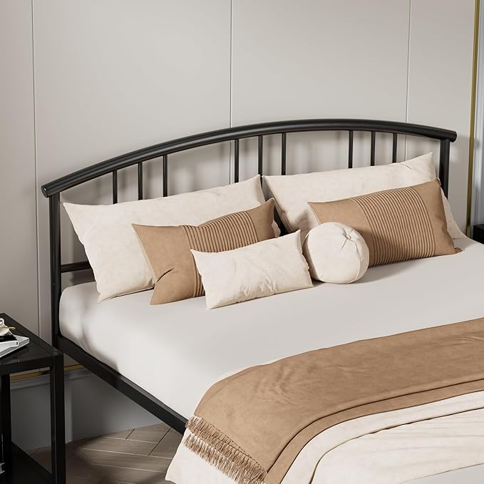 VECELO Full Bed Frame with Headboard and Footboard, 14 Inch Metal Platform Mattress Foundation, Sturdy Premium Steel Slat/No Box Spring Needed
