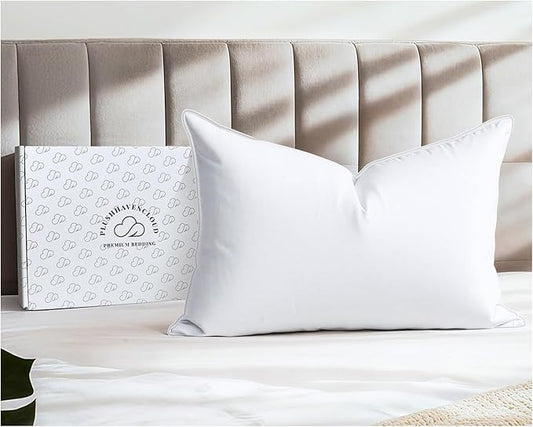 White Goose Down Pillow - Luxury Hotel Bed Pillow with 100% Natural Goose Feather Down Pillow for Sleeping, 700TC Cotton Shell, Standard Size- Firm, 1 Pack