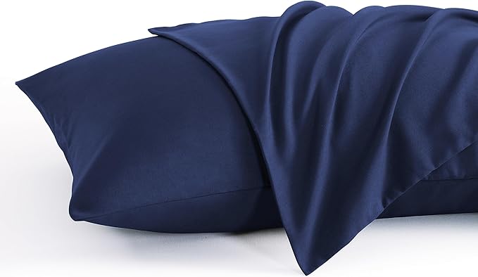 NTBAY Toddler Pillow Cases Set of 2, 2 Pack Brushed Microfiber 14x20 Pillow Cases, Soft, Wrinkle, Fade, Stain Resistant Navy Blue Pillow Cases with Envelope Closure, 14x20 Inches, Navy Blue