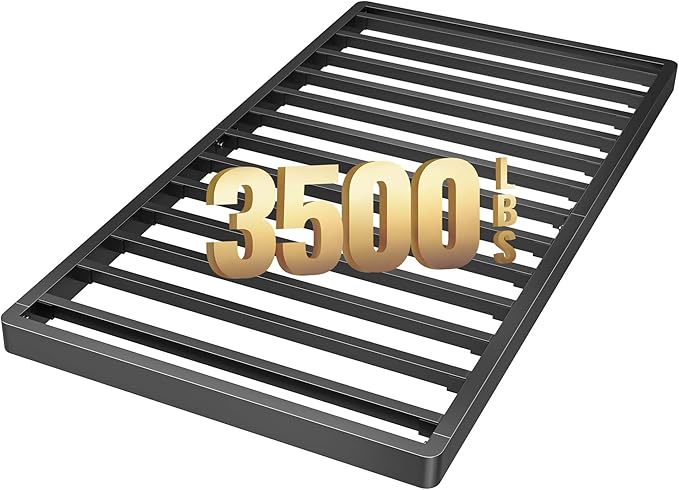 ROIL 2 Inch Twin Metal Box Spring Low Profile, Bunkie Board Bed Slat Replacement with Round Corners, 3500 lbs Capacity Heavy Duty Steel Slats, Easy Assembly, Noise Free