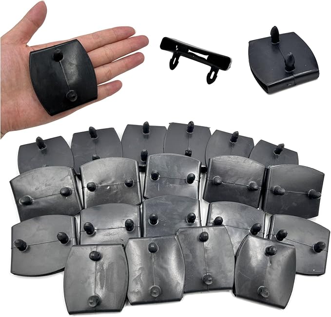 20pcs 54x9mm Black Replacement Bed Slat Plastic Centre Caps Holders for Holding Securing Wooden Slats Bed Base,Width 54mm x Height 9 mm (Inside Dimension)