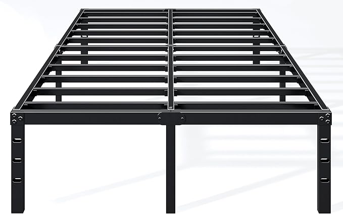 Hafenpo 16 Inch Full Bed Frame - Sturdy Metal Platform Full Size, No Box Spring Needed, Heavy Duty, Easy Assembly, Strong Bearing Capacity, Under Bed Storage, Black
