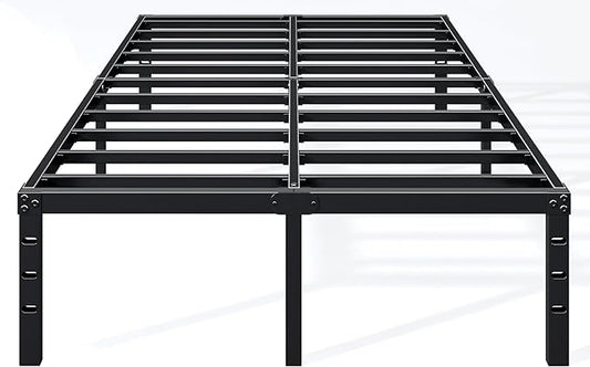 Hafenpo 18 Inch Full Bed Frame - Sturdy Metal Platform Full Size, No Box Spring Needed, Heavy Duty, Easy Assembly, Strong Bearing Capacity, Under Bed Storage, Black