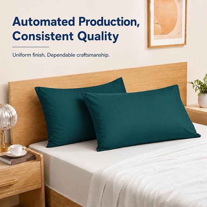 ZPECC Pillow Cases King Size Set of 12, 20x36 Envelope Closure Pillowcases, Soft Plain Brushed Microfiber Covers Hypoallergenic Breathable, Teal