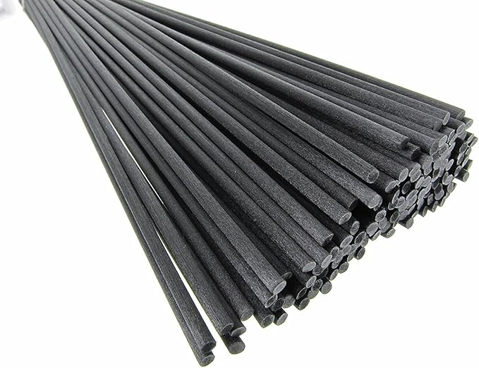 Resafy Reed Diffuser Sticks, Jecnovo Pack of 100 Fiber Sticks with Handmade Linen Bag, Safe and Non-Toxic, 9 Inches Long 3mm Diameter Aromatherapy Diffusers for Home, Spa and Office(Black)