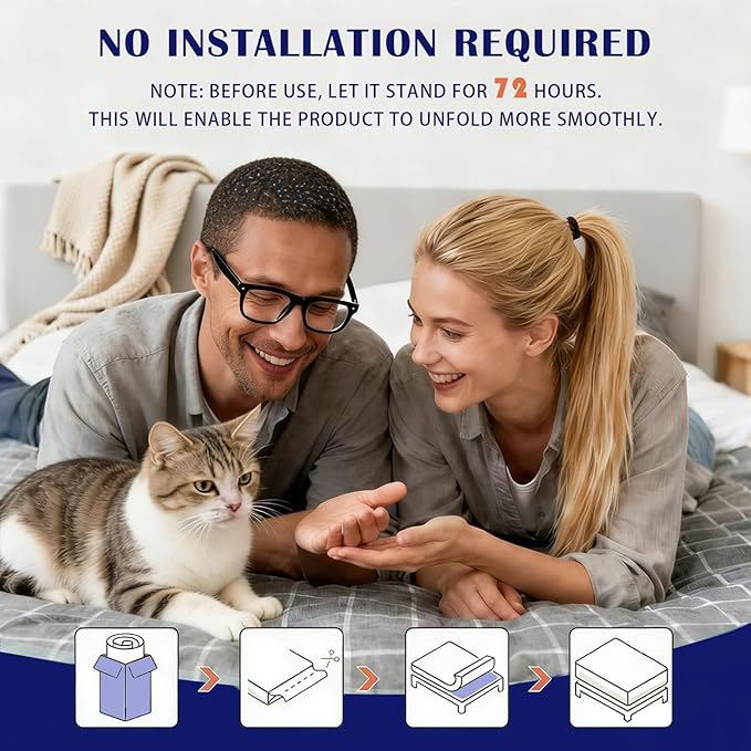 SHOUREN Memory Foam Mattress Topper Full for Back Pain Relief, 2~3In Thick Plush Gel Foam Bed Topper 1700 GSM, Smooth & Supportive Pressure Relief, 75" x 54"