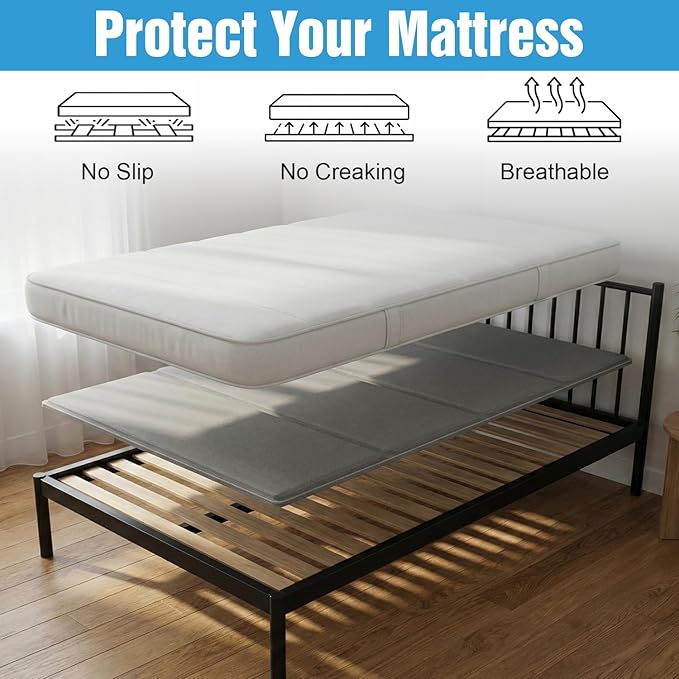 Bunkie Board Twin Size (38x75''), 10mm Bed Boards for Under Mattress, Breathable, Noise Minimizing, Moisture Resistant Bunkieboards, Heavy Duty Bed Support Board for Platform & Slatted Frames