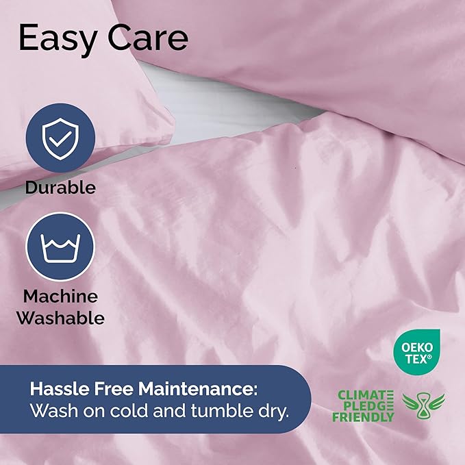 Duvet Cover Cal King Size Set - Extra Soft Cal King Duvet Cover 104" x 98" with 2 Pillow Shams - Hotel Luxury, Easy Care & Fade Free w/ Zipper Closures & Ties - Comfy, Cozy & Breathable (Light Pink)